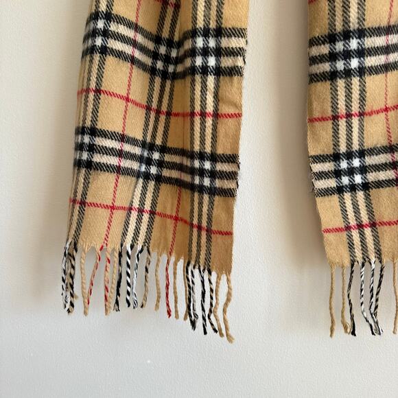 Authentic Burberry Nova Check Lambswool Rectangle Fringe Scarf Archive Beige - Picture 3 of 6